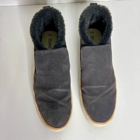 Toms Paxton Grey Suede Slip On Sneaker Shoe Size 8.5 - Picture 3 of 10